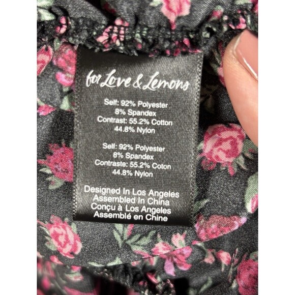 For Love & Lemons Melrose Corset Dress Black Red Floral Size XL Underwire - Picture 6 of 15